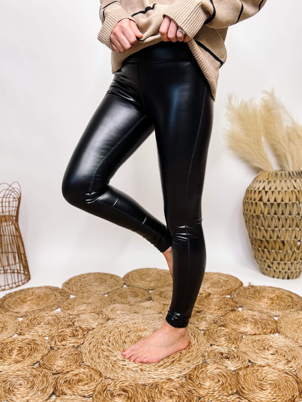 Faux Leather Leggings - Boem