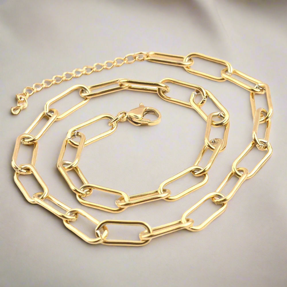 Gold Chain Link Charm Necklace Base