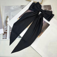 Black Satin Clip-In Oversized Hair Bow