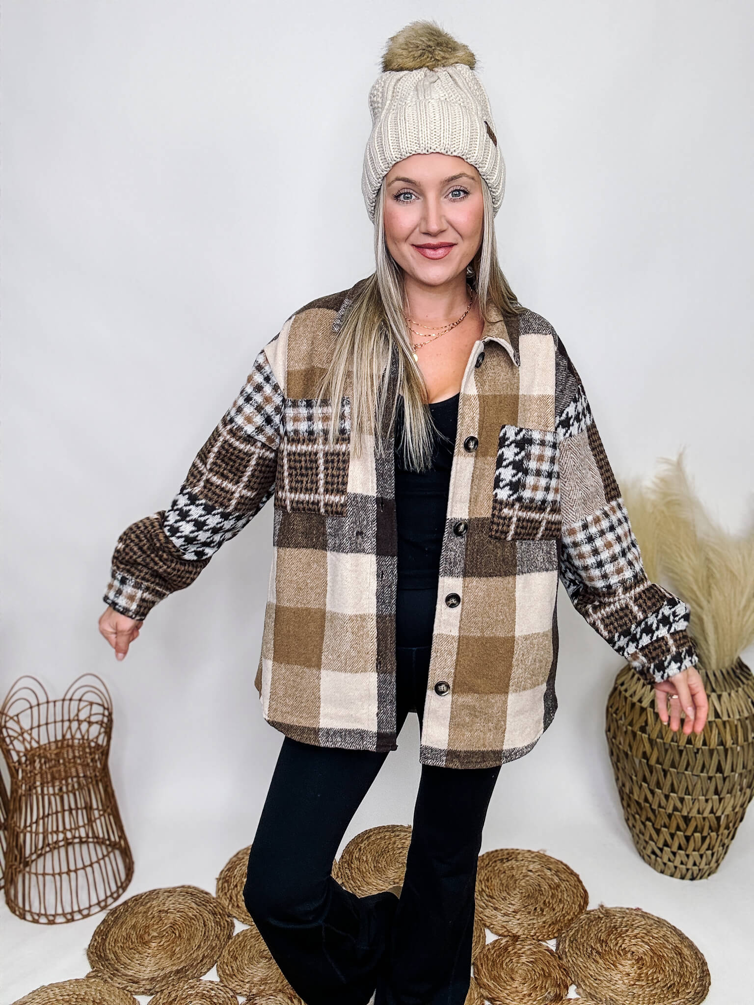 Plaid hotsell oversized jacket