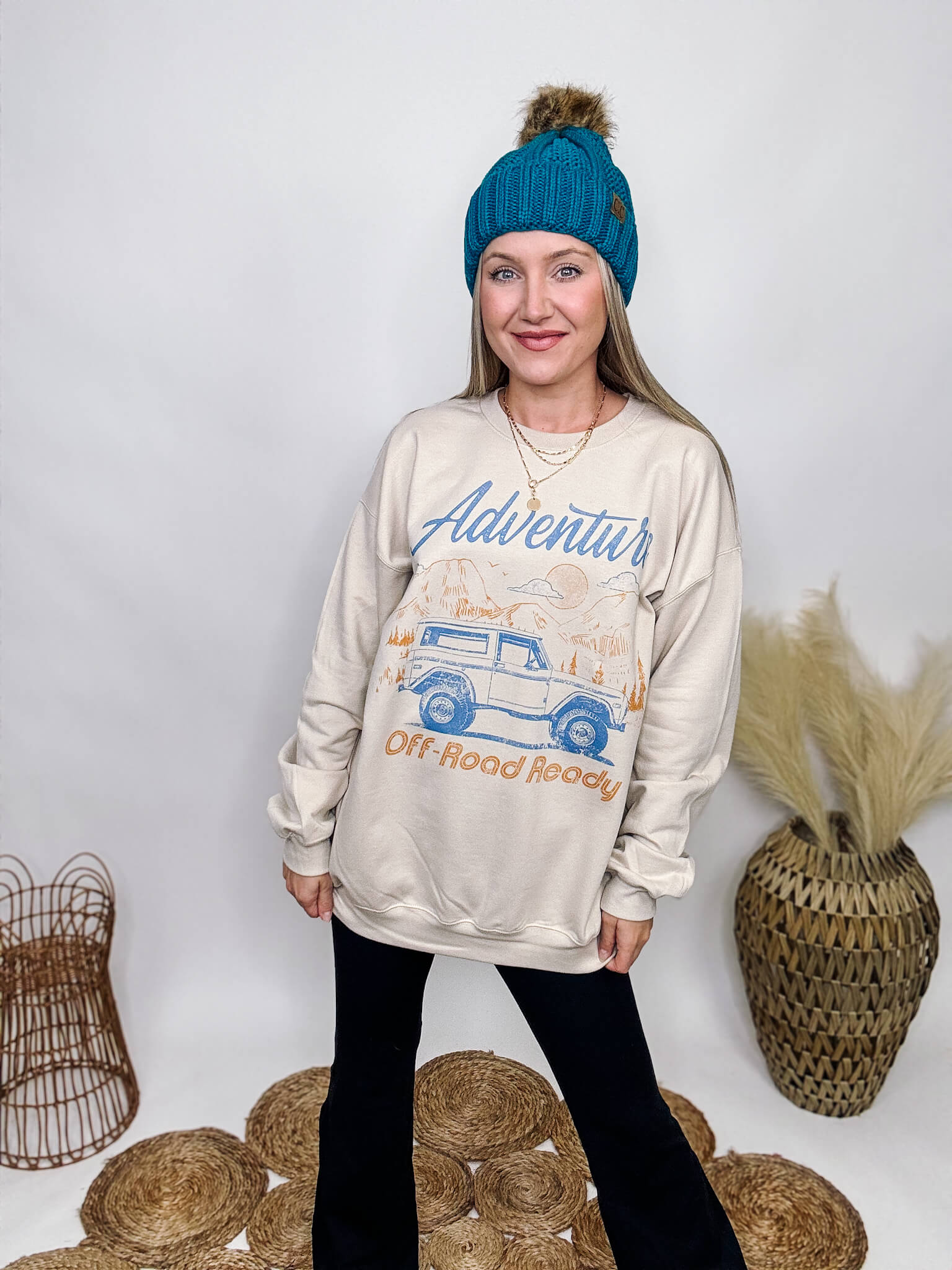 Sweatshirt beige online oversized