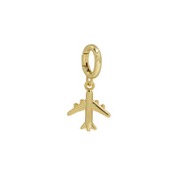 18k gold plated brass airplane charm