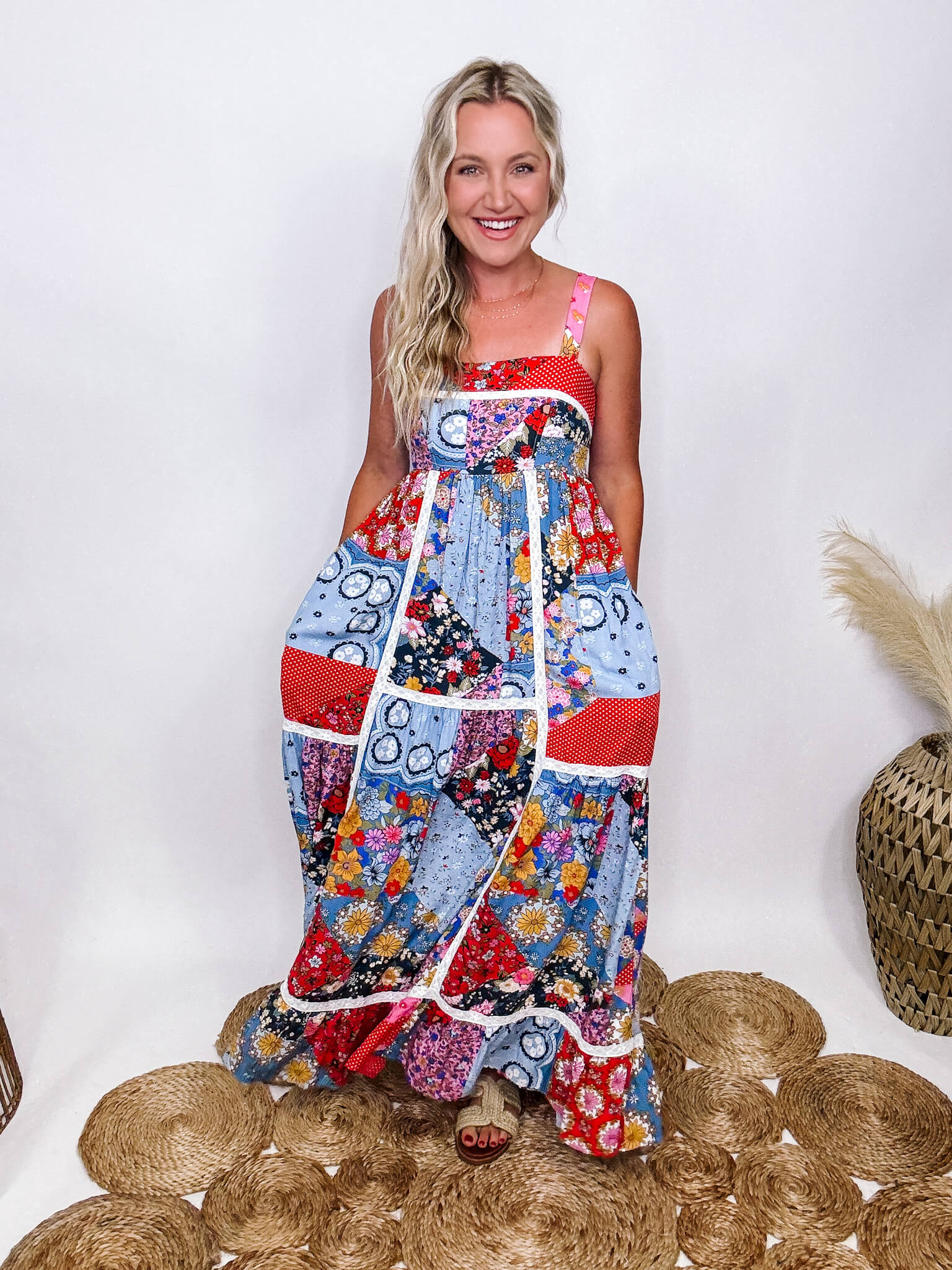 Boho maxi dress with pockets best sale