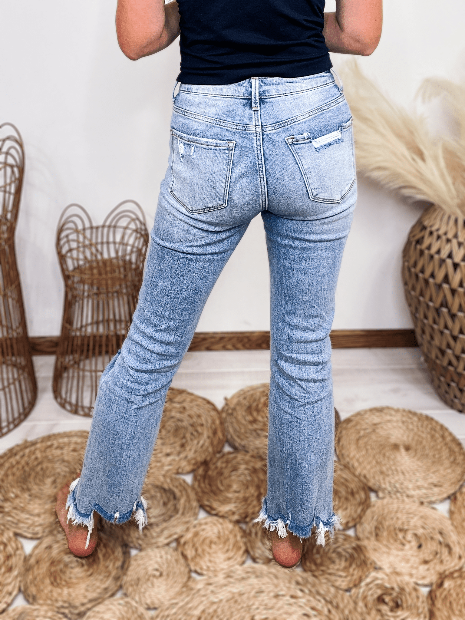 Stretch Denim Cropped Jeans