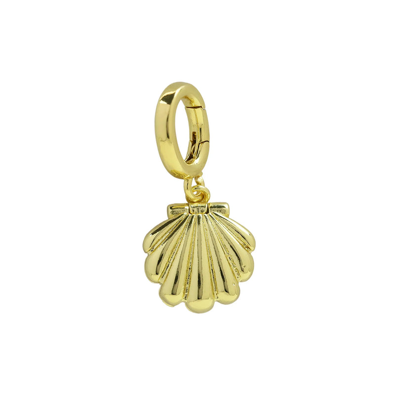 18k gold plated seashell charm for charm necklace