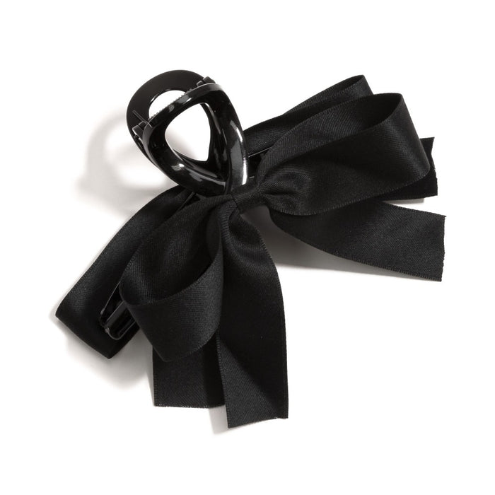 Black Ribbon Bow Claw Hair Clip