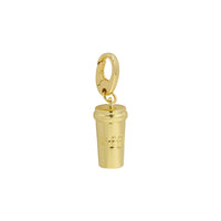 Gold-plated Coffee Cup Charm with interchangeable clasp, perfect for coffee lovers and gifting at Bmaes Boutique.