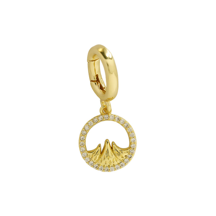 CZ Mountain Charm with sparkling cubic zirconia, crafted from 18k gold-plated brass with an interchangeable clasp, from the Charm Bar at Bmaes Boutique.