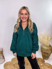 Hunter Green Quarter Zip Pullover