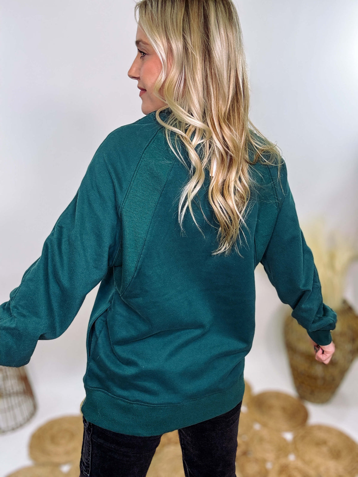 Hunter Green Quarter Zip Pullover