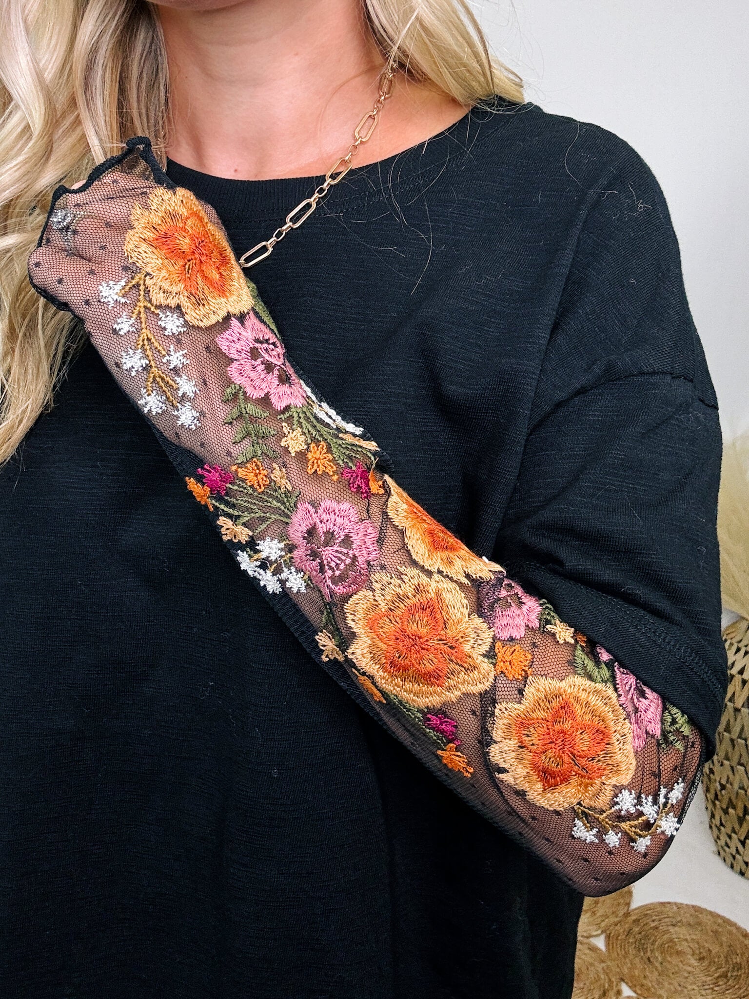 Sweater Rose Floral Layered Look orders