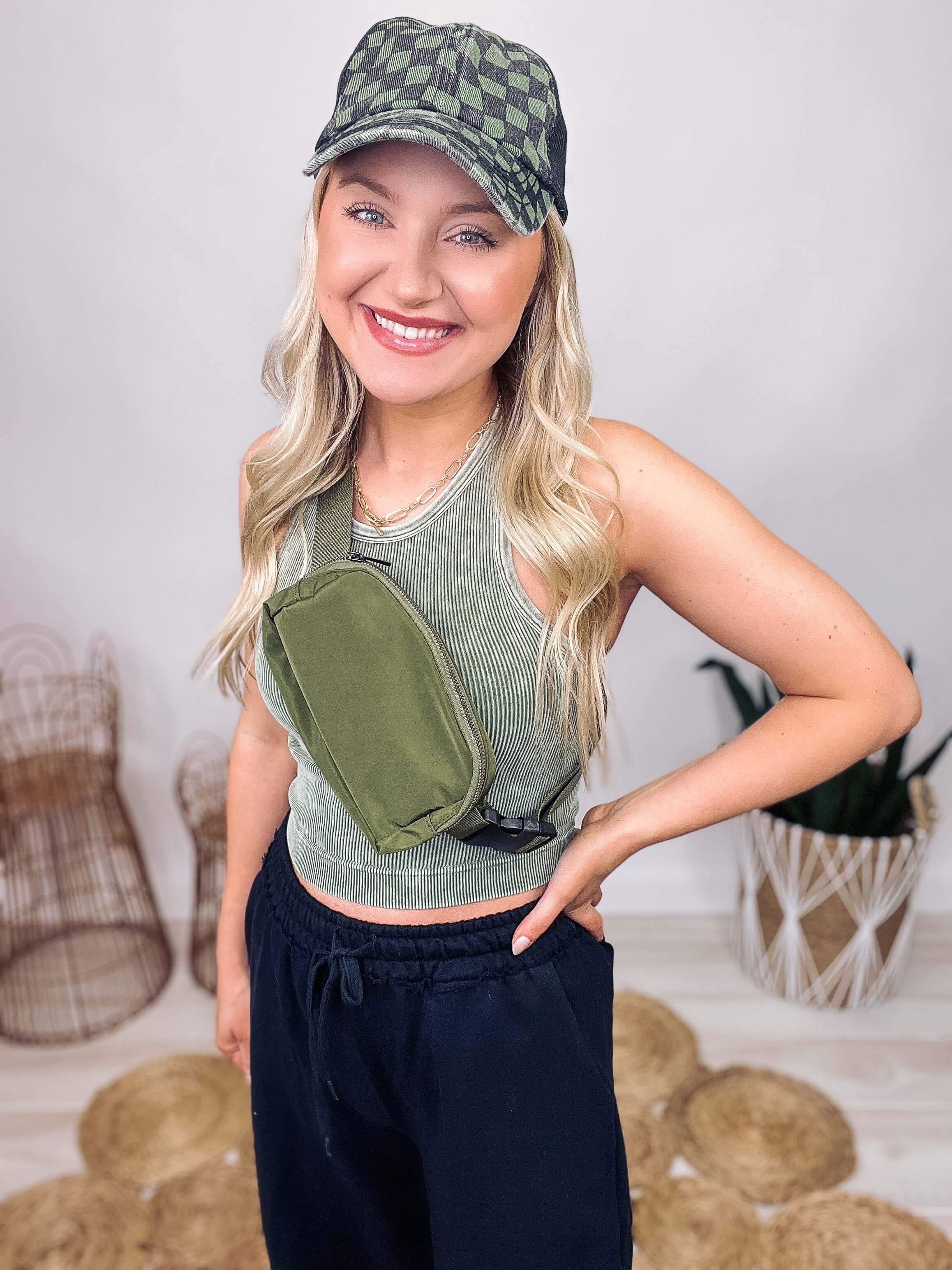 Olive green shop fanny pack